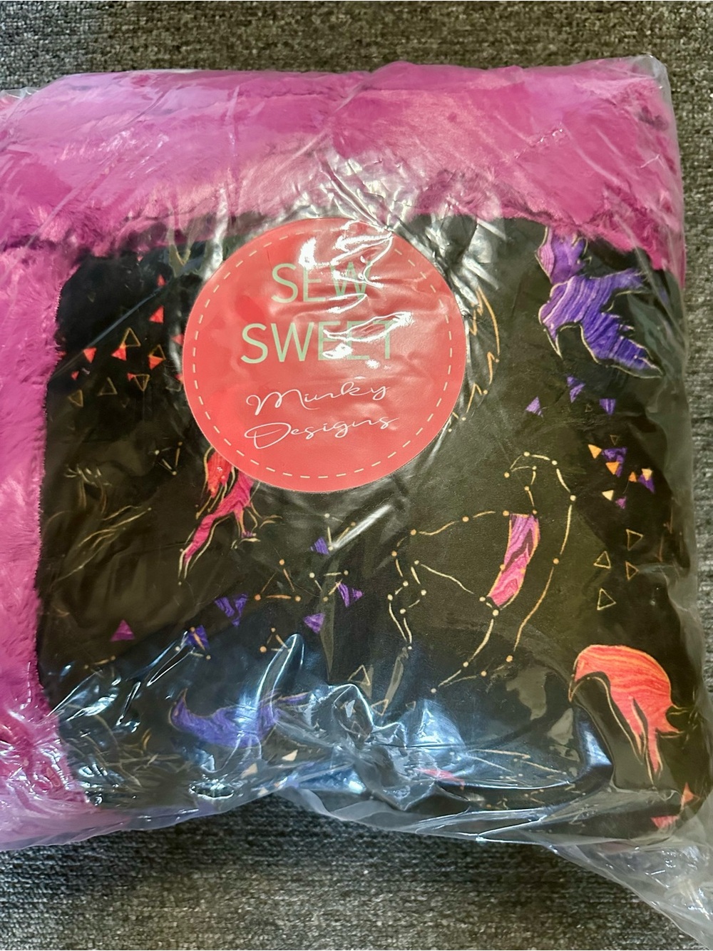 Sew Sweet Minky Pink & Black Halloween Minky Blanket